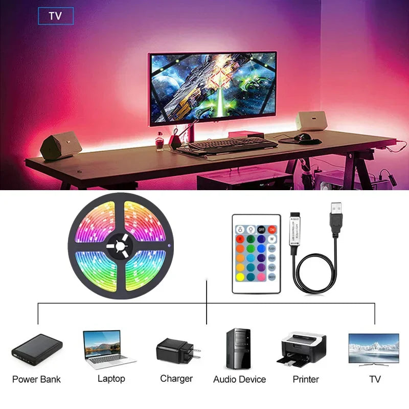 Bluetooth RGB LED Strip Lights, SMD 5050, APP & Remote Control