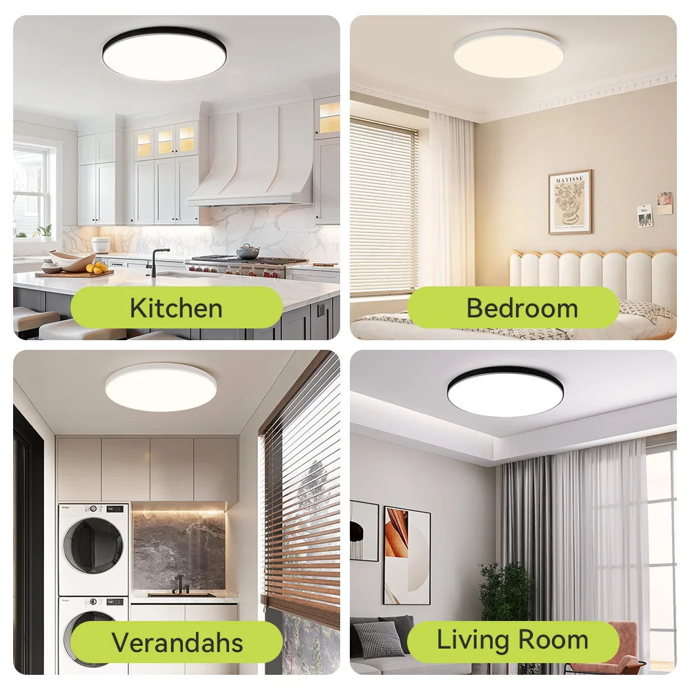 Smart LED Ceiling Light, Dimmable, 3 Colors, with Remote