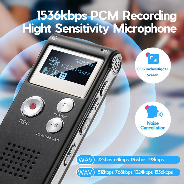 Mini Digital Voice Recorder, Voice Activated, USB & MP3 Playback
