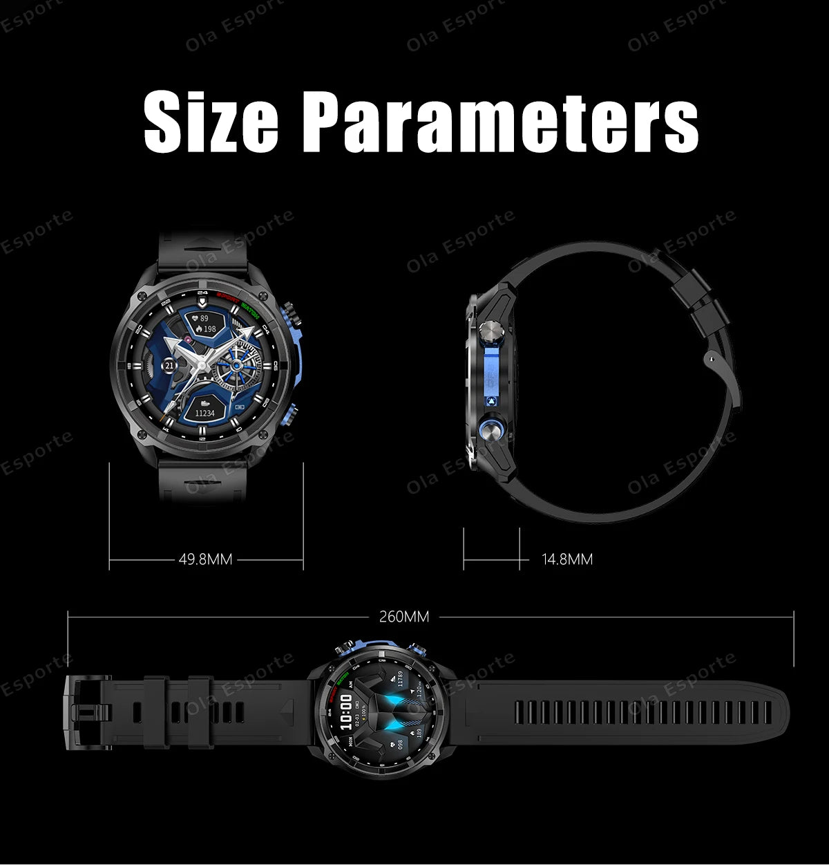 GPS Smartwatch for Men, 1.43" AMOLED, 3ATM Waterproof, 4GB Offline Map