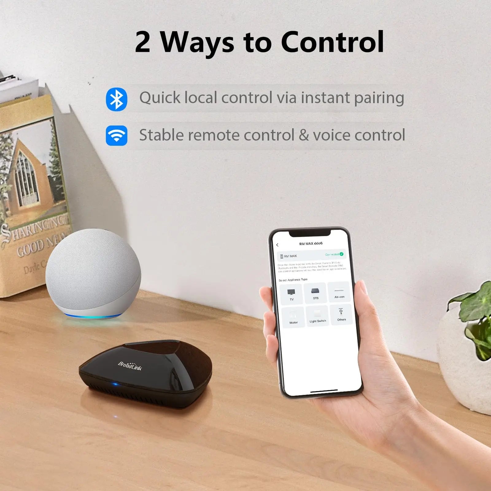 Broadlink MAX Smart Remote Hub, WiFi/BLE, IR/RF Control for TV & AC