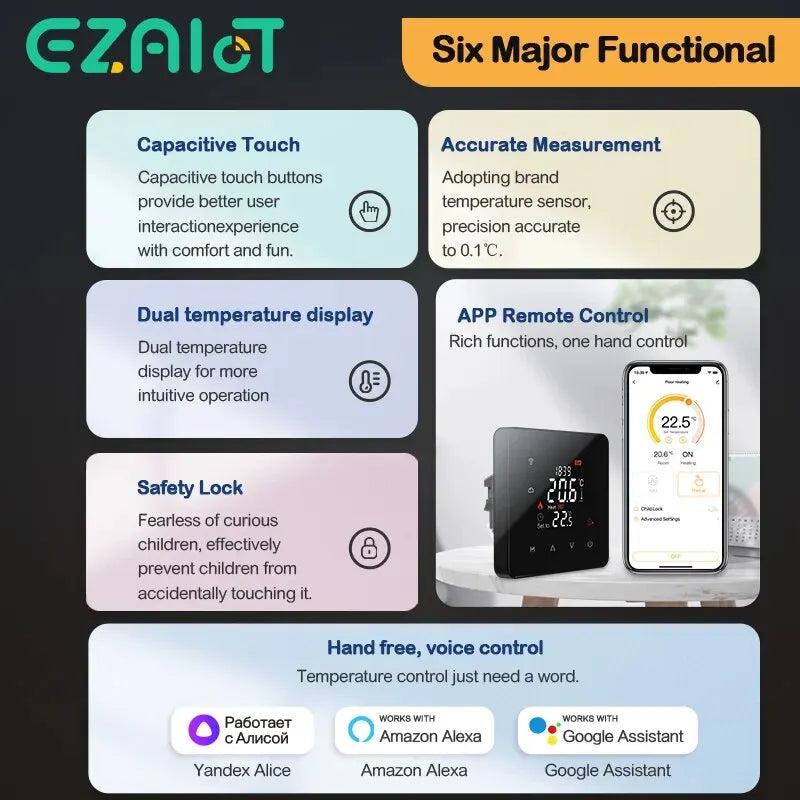 Tuya WiFi Smart Thermostat for Water/Electric Floor Heating & Gas Boiler