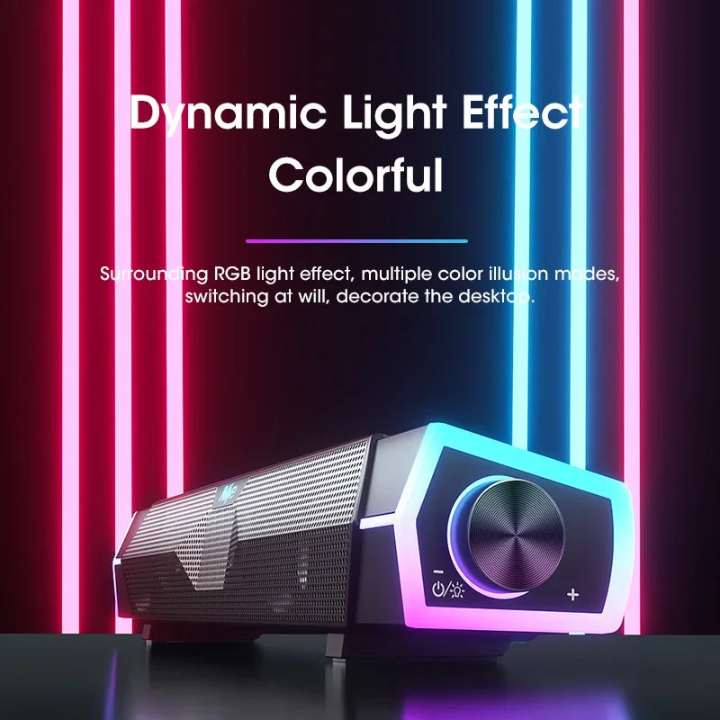 4D Bluetooth 5.0 Computer Soundbar with Stereo Subwoofer