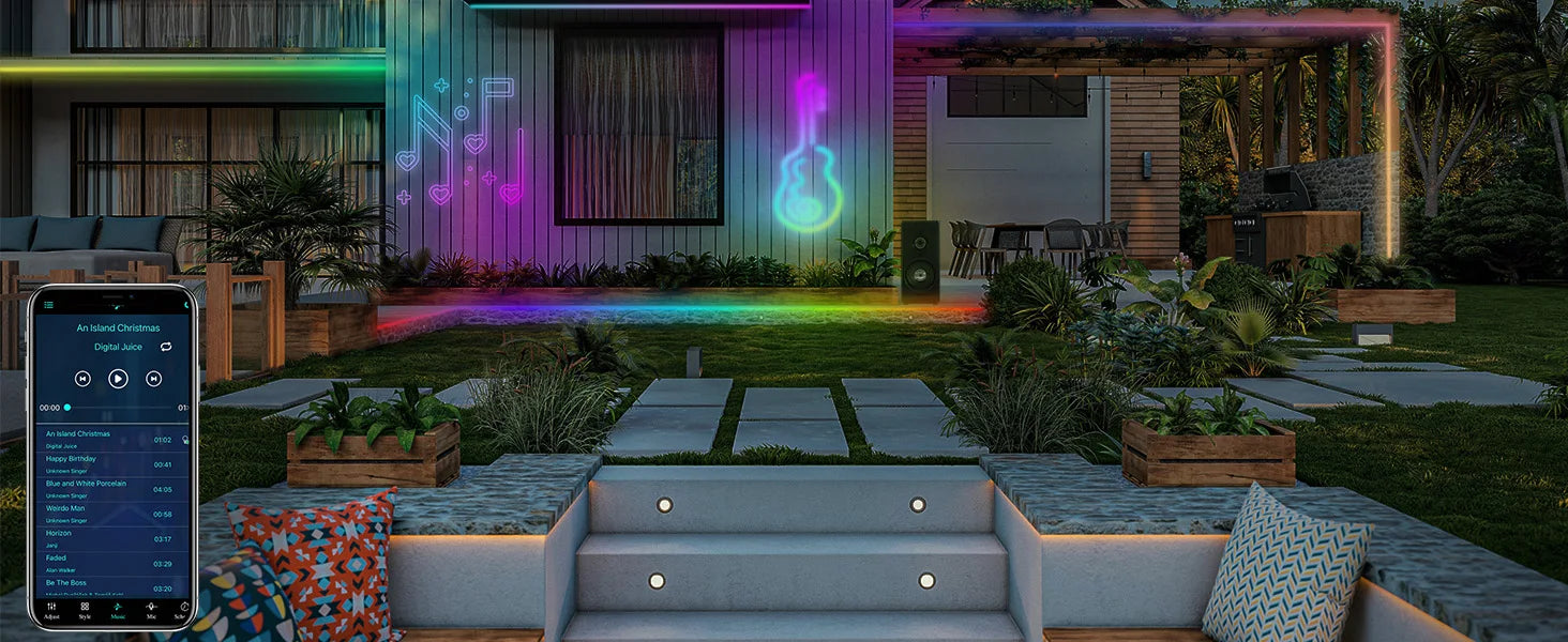 Smart RGB LED Strip Lights, SMD 5050, APP & Remote Control