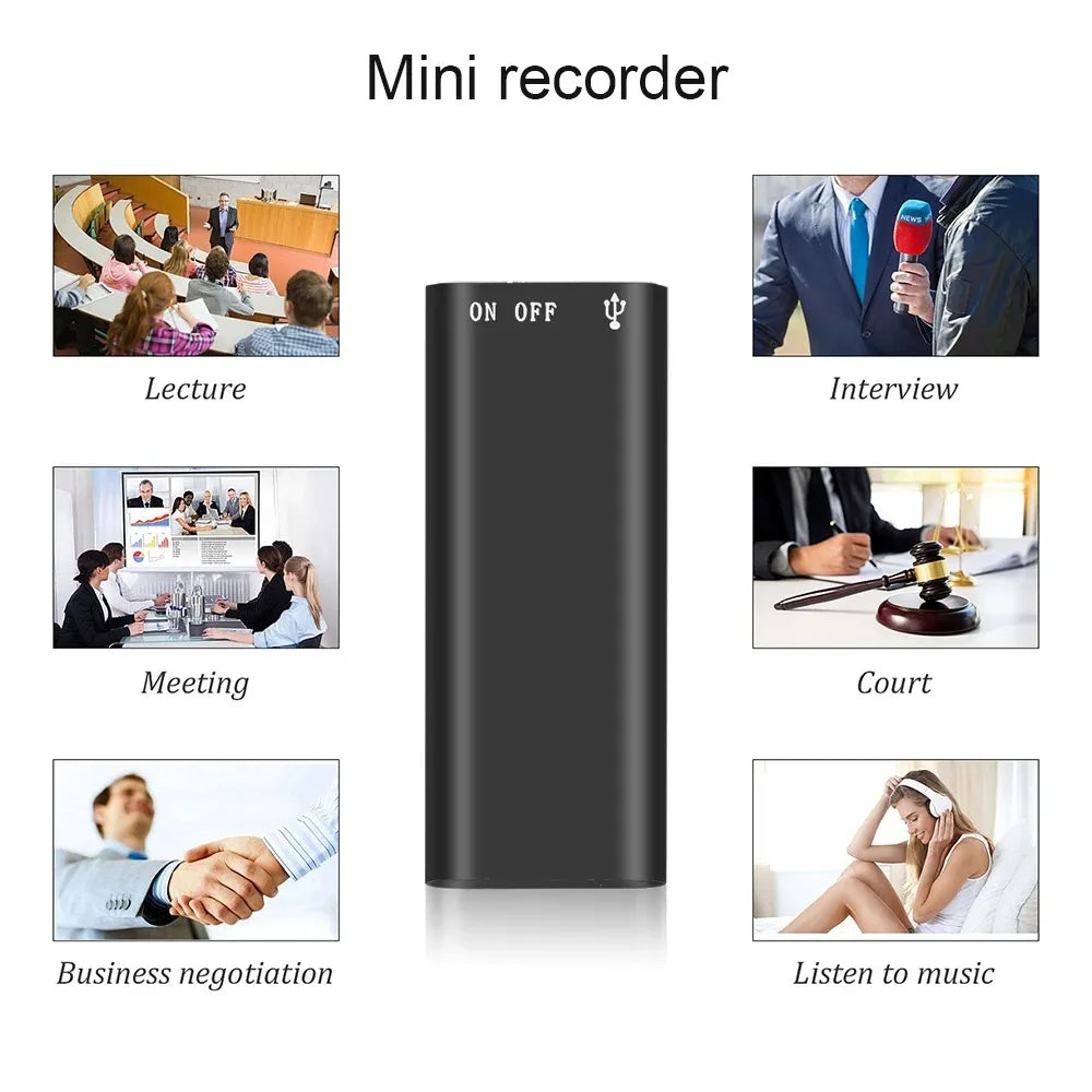 3-in-1 Digital Voice Recorder, MP3 Player, 192Kbps Audio Recorder