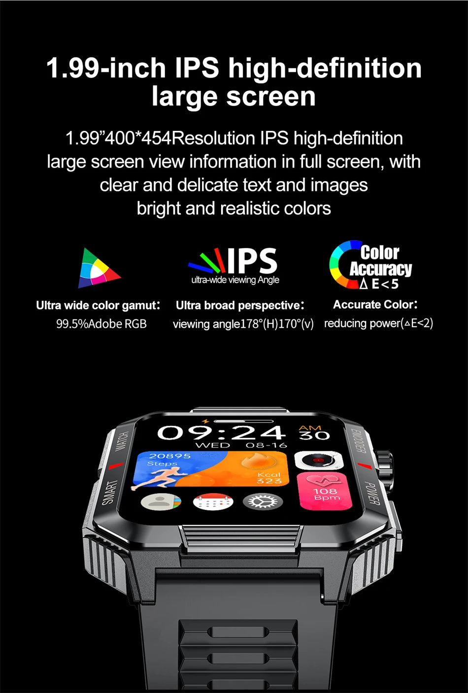 NFC GPS Smartwatch for Men, 1.99" HD, Bluetooth Call, Fitness Tracker