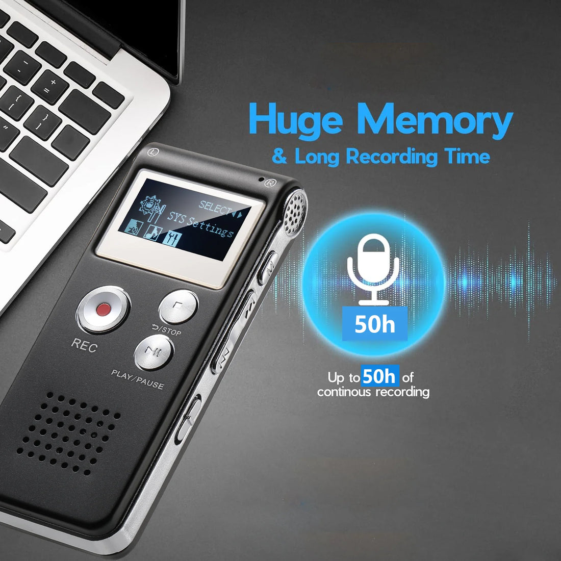Mini Digital Voice Recorder, Voice Activated, USB & MP3 Playback