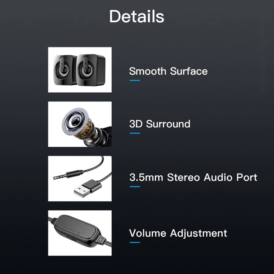 Mini PC Speaker for Computer, Laptop, Desktop – Compact Audio System