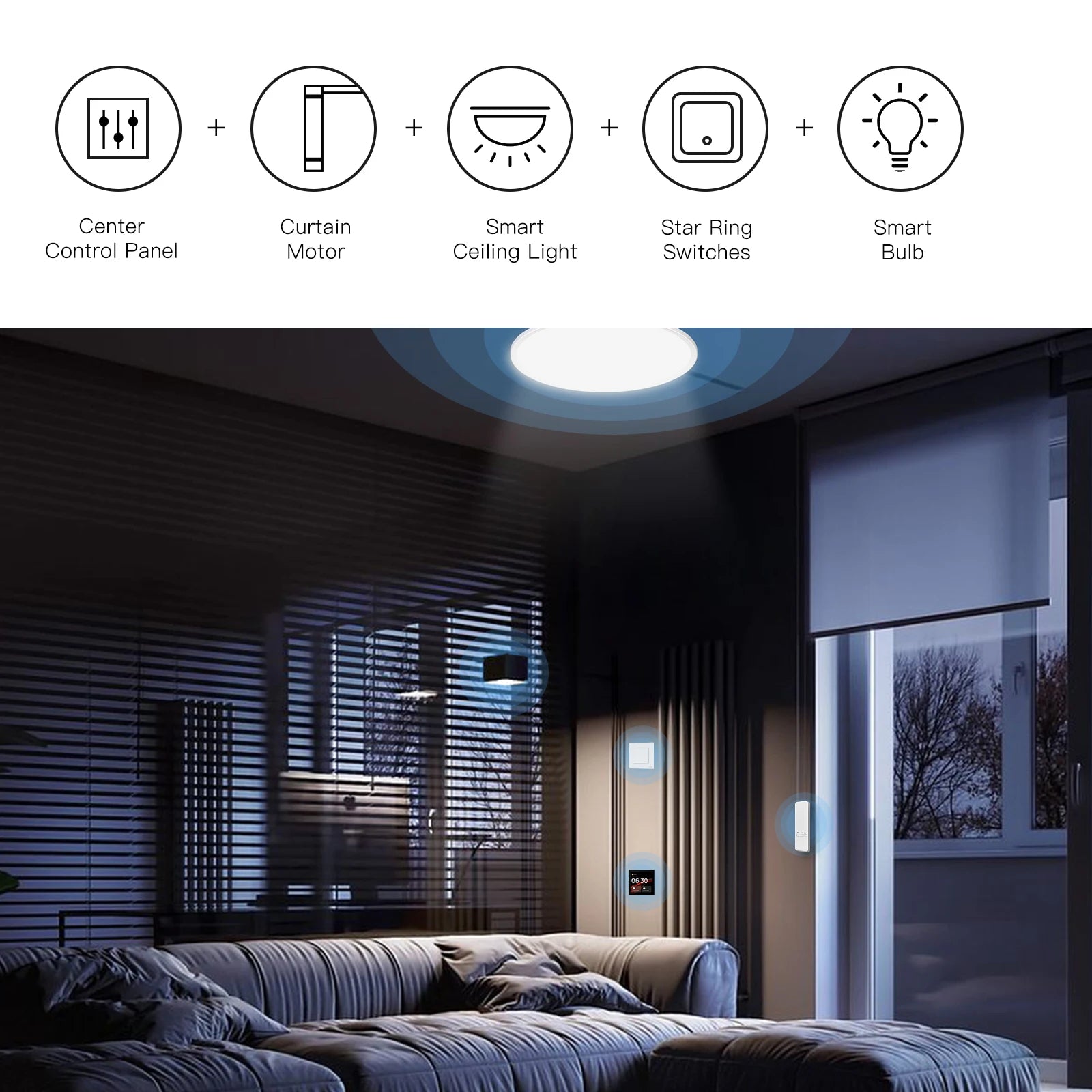 MOES Tuya WiFi Smart Roller Blind Motor, Electric Chain Drive, RF Remote