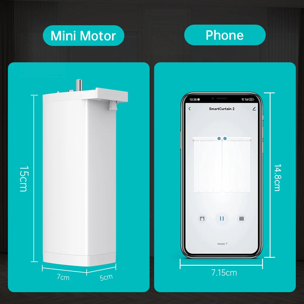 Tuya Smart Zigbee/WiFi Curtain Motor, 155mm Silent Electric Shutter