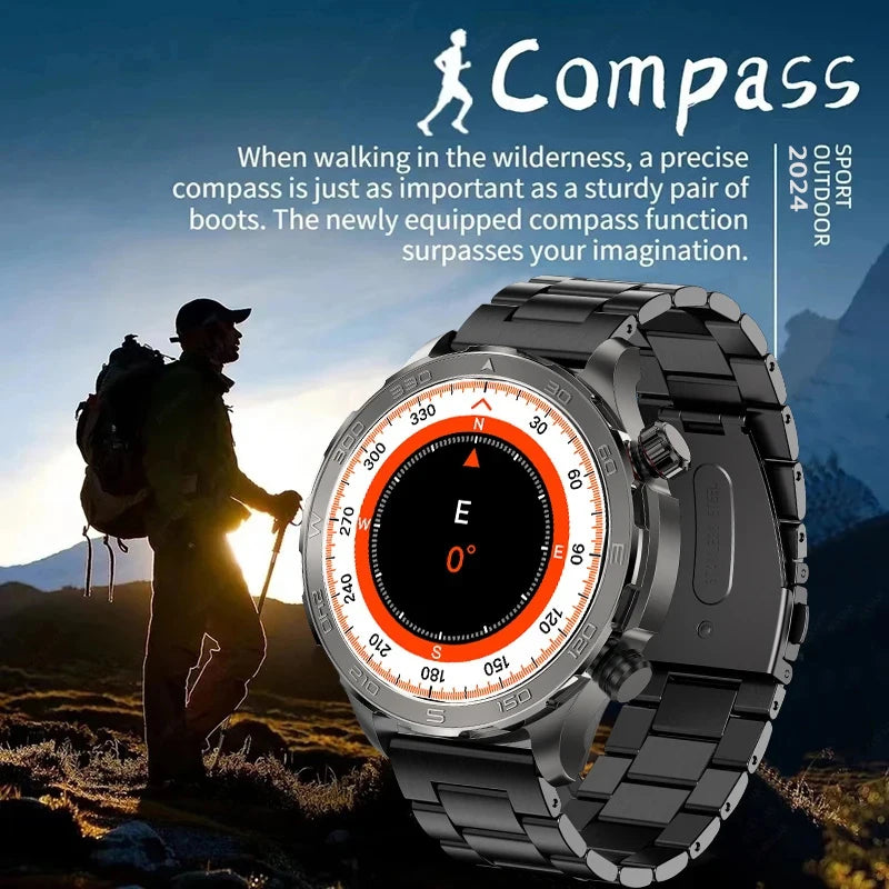 2025 Bluetooth Call Smartwatch for Men, AMOLED HD, NFC, GPS, IP68