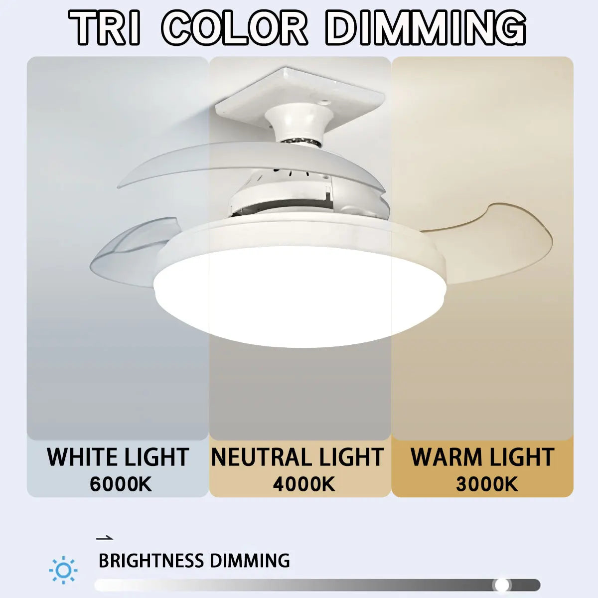 30W LED Ceiling Fan Light, E27, Dimmable with Remote