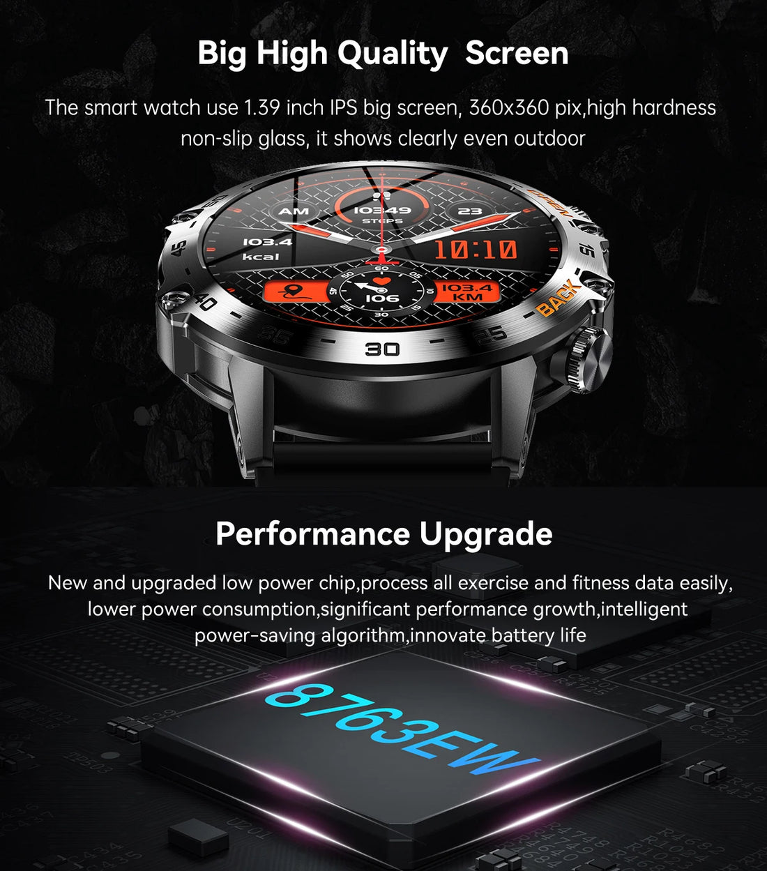Abelanja Steel Smartwatch, Bluetooth Calling, Fitness Tracker, IP67