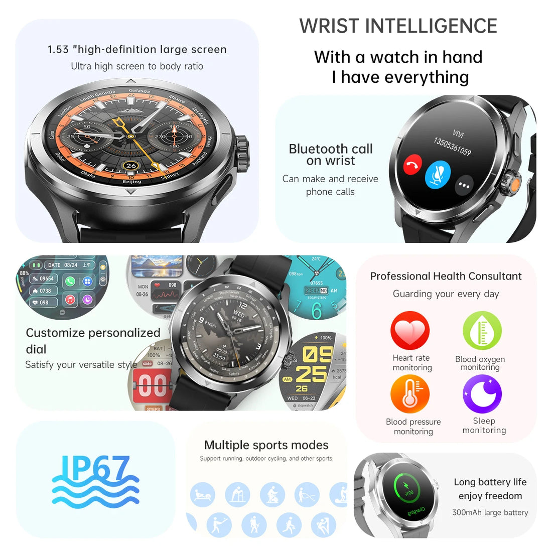 S4 Ultra Xiaomi Smart Bracelet, AMOLED HD, Bluetooth Call, GPS