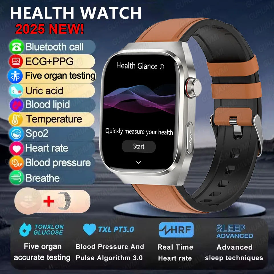 2025 Micro Health Smartwatch for Men, Body & Organ Monitor, Bluetooth Call