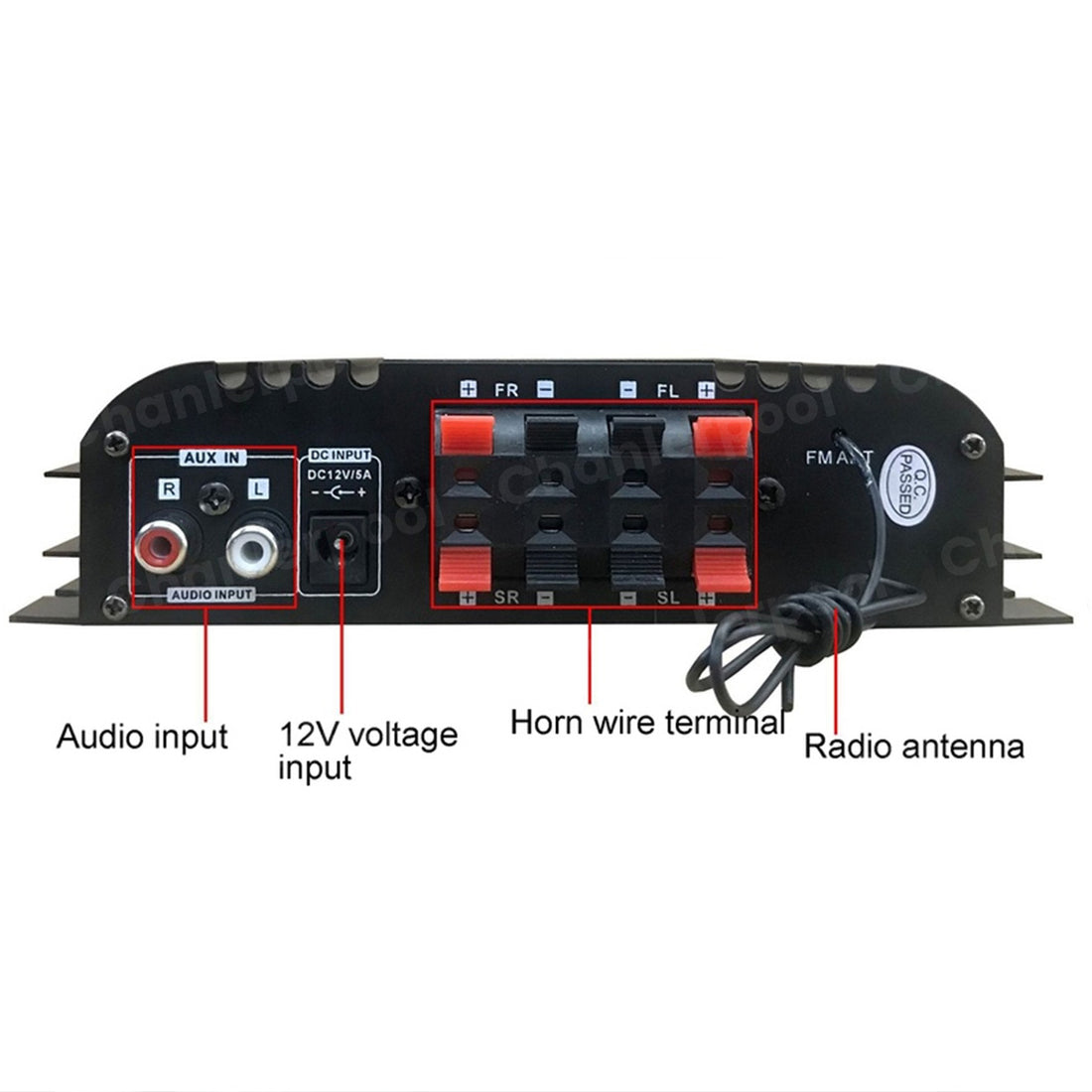 1600W 4-Channel HiFi Digital Audio Amplifier with Bluetooth & FM Radio