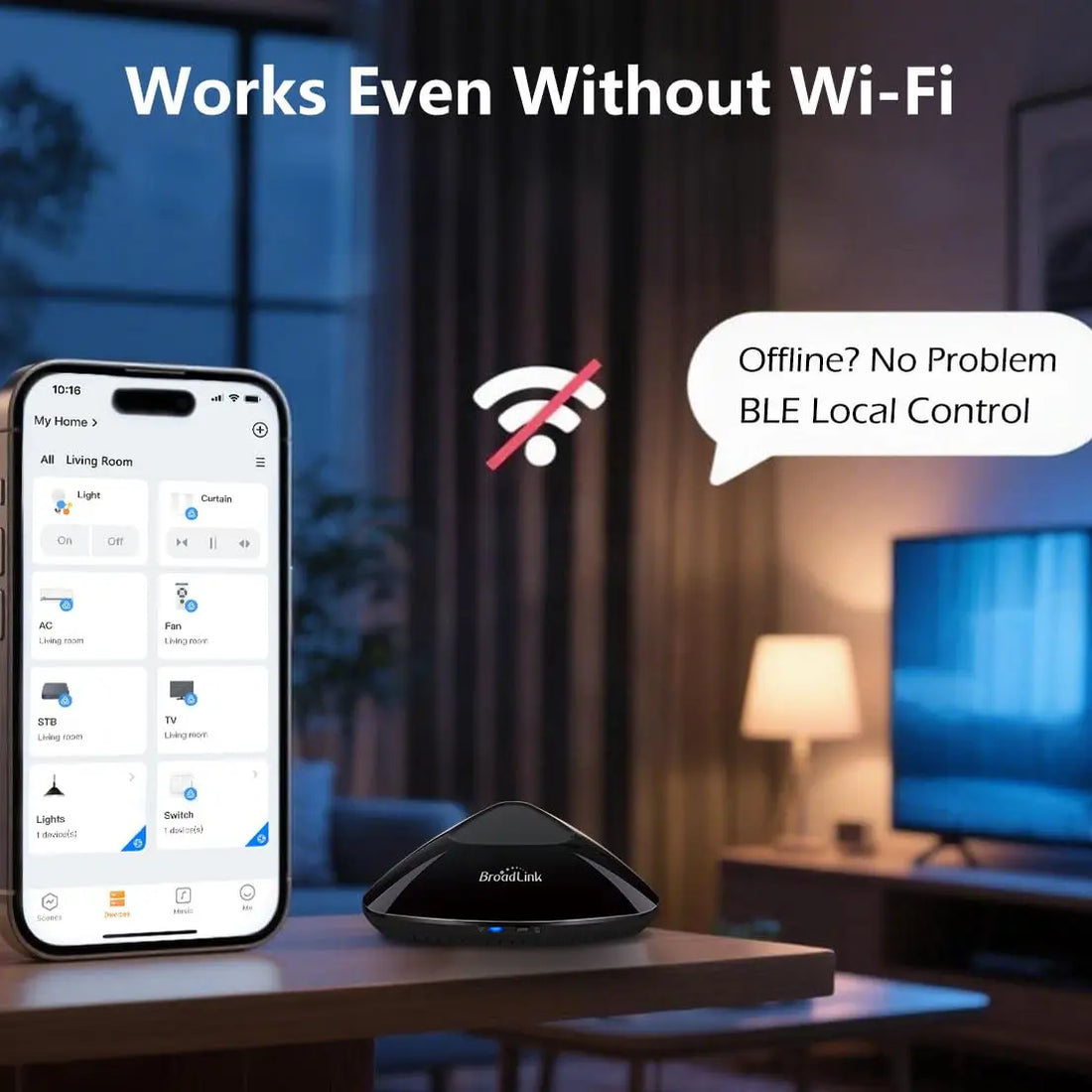 Broadlink MAX Smart Remote Hub, WiFi/BLE, IR/RF Control for TV & AC