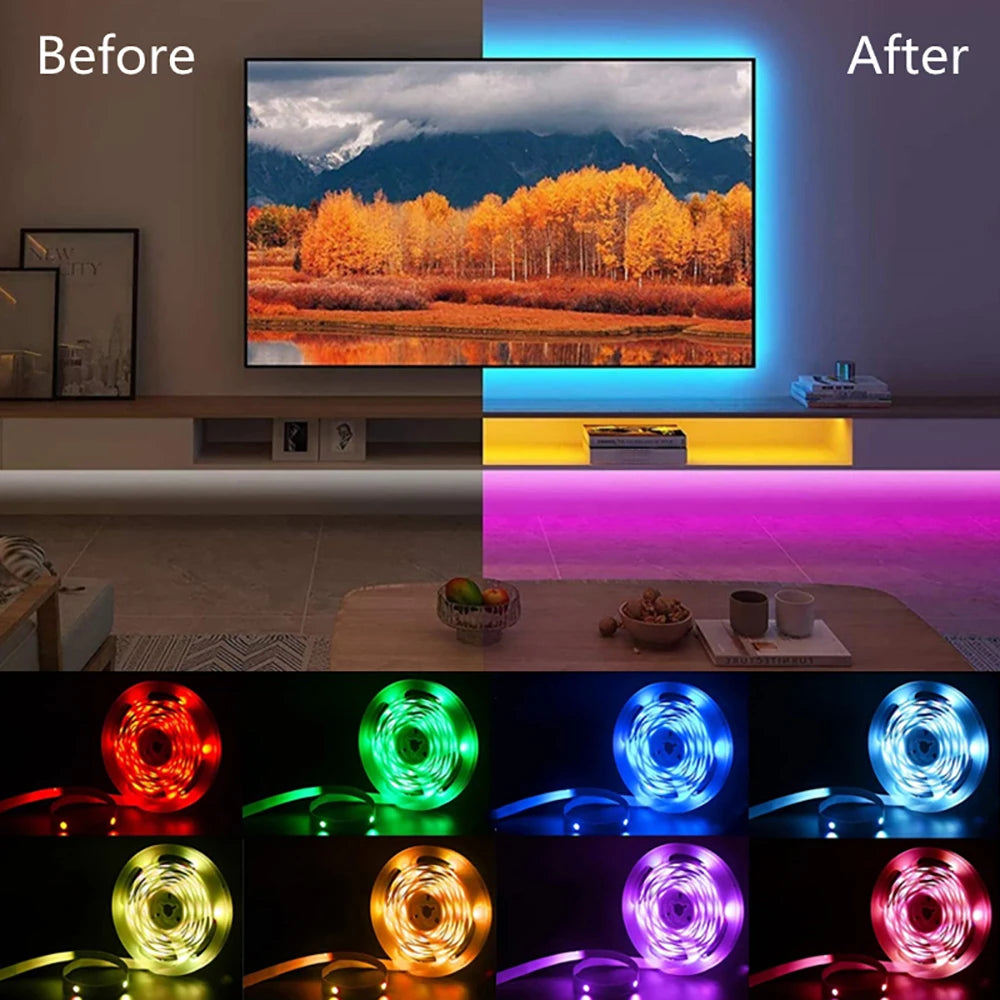 40M RGB LED Strip Lights, USB 5V, APP & Remote, Music Sync