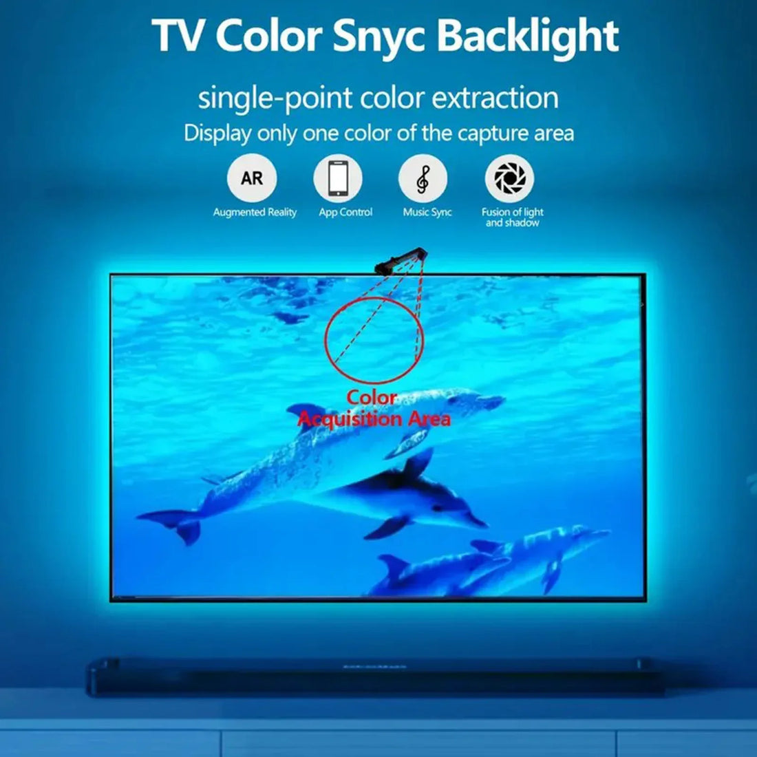 RGBIC LED Strip Light for PC/TV, App Control, Music Sync