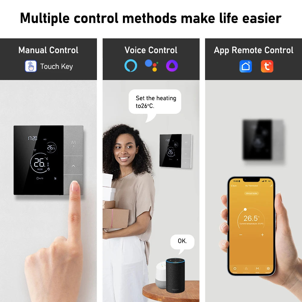 WiFi Smart Thermostat, Tuya, for Boiler/Electric/Underfloor Heating