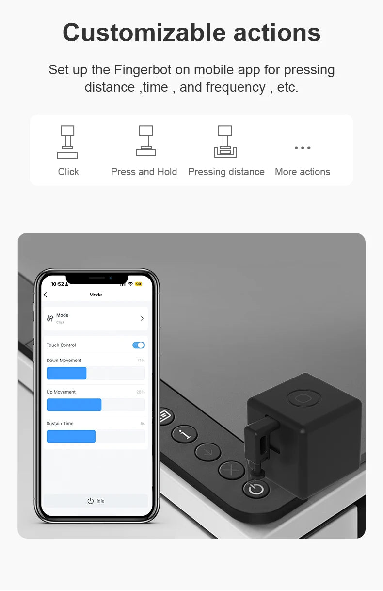 Tuya Zigbee Smart Fingerbot Switch, Button Pusher, Alexa/Google Control