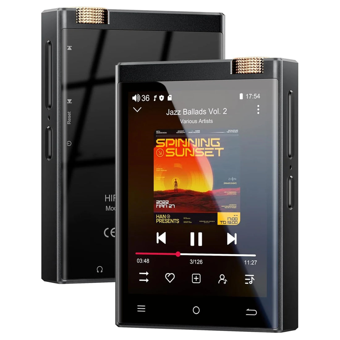 Oilsky Hi-Fi MP3 Player, Bluetooth/WiFi, Lossless DSD, 64GB Expandable