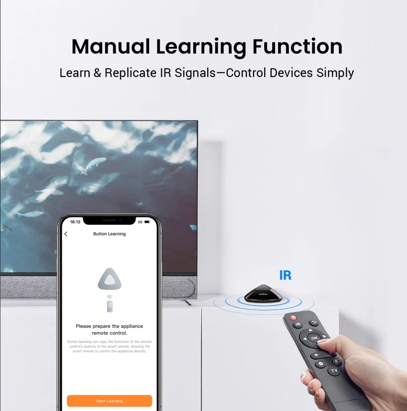 Broadlink MAX Smart Remote Hub, WiFi/BLE, IR/RF Control for TV & AC