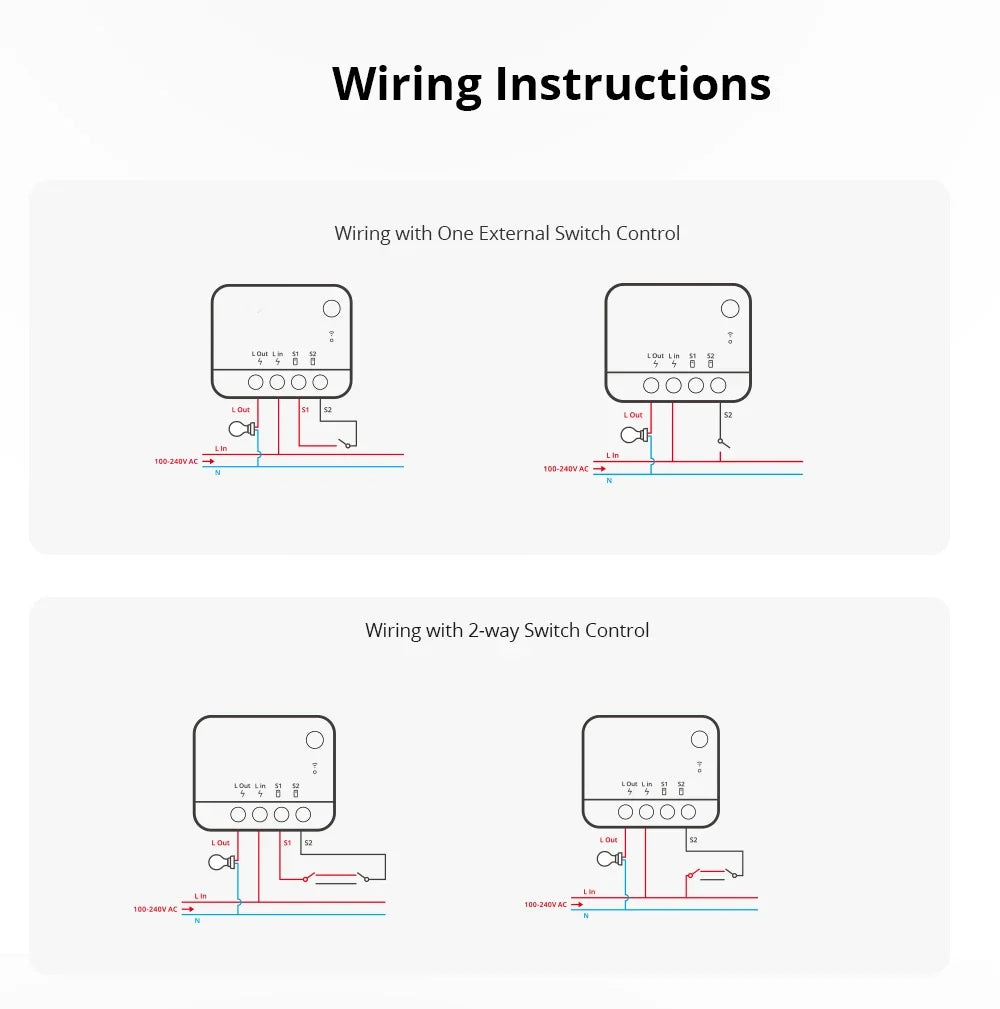 SONOFF ZBMINI L2 Zigbee Smart Switch, No Neutral, 1-Gang