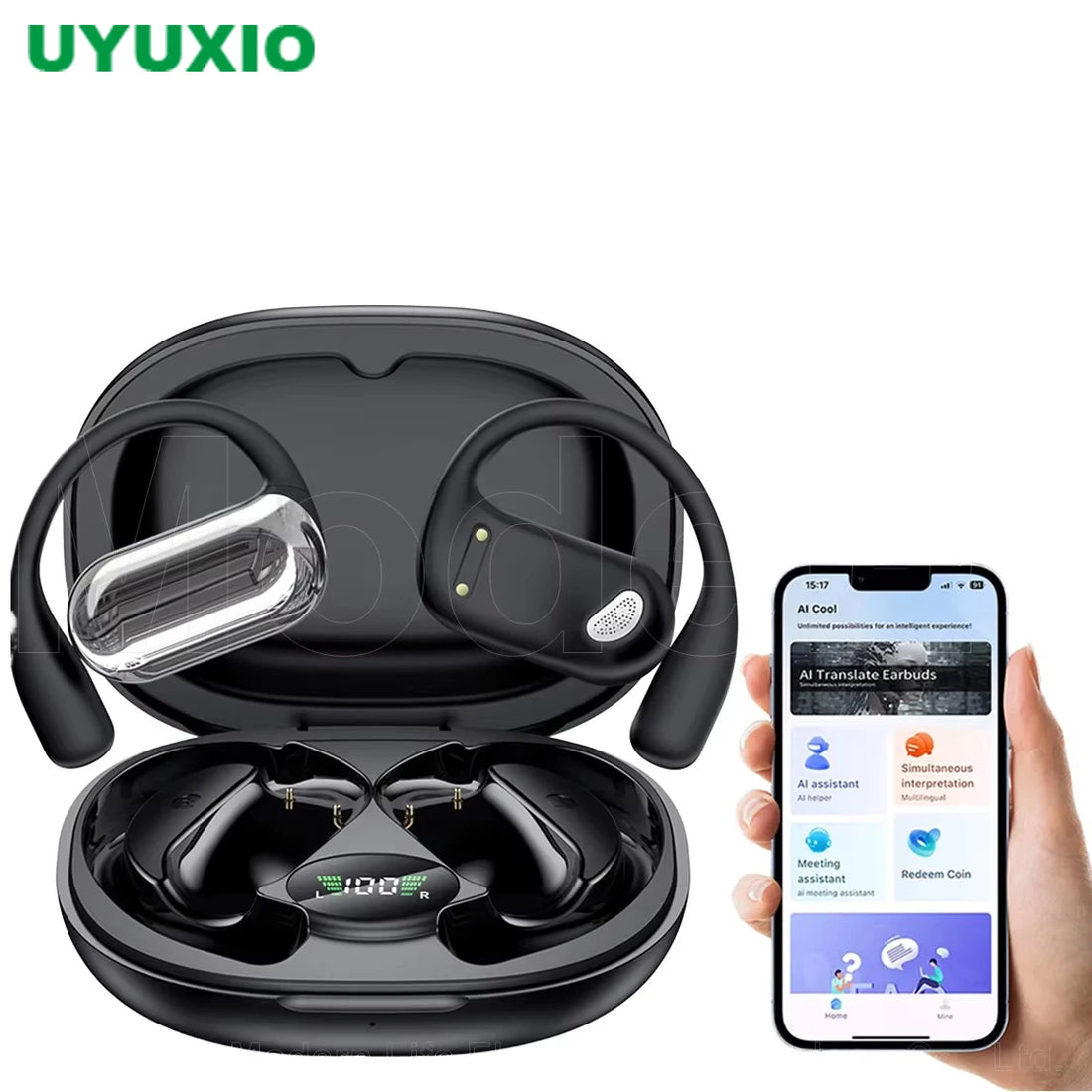 UYUXIO AI Translator Earbuds, Real-Time 144 Languages, 3-in-1 OWS Headphones