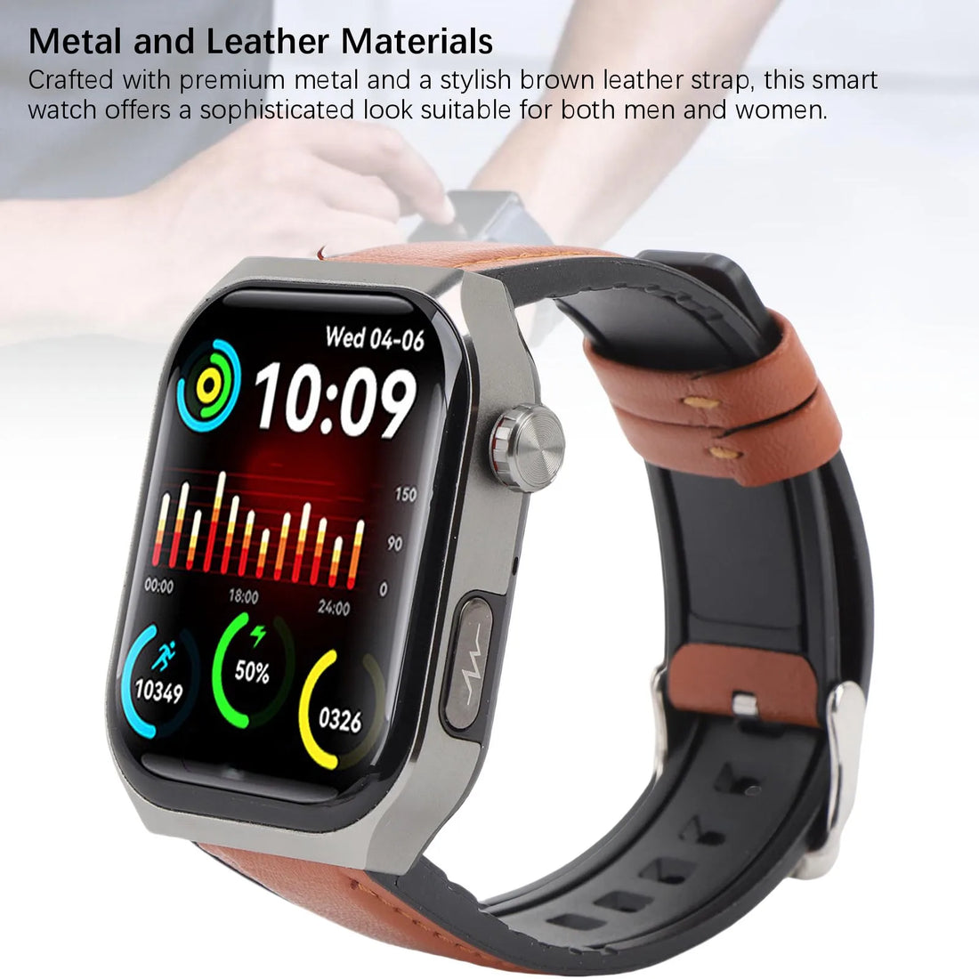 Fitness Smartwatch with Bluetooth Call, 52 Sports Modes, SOS Alert