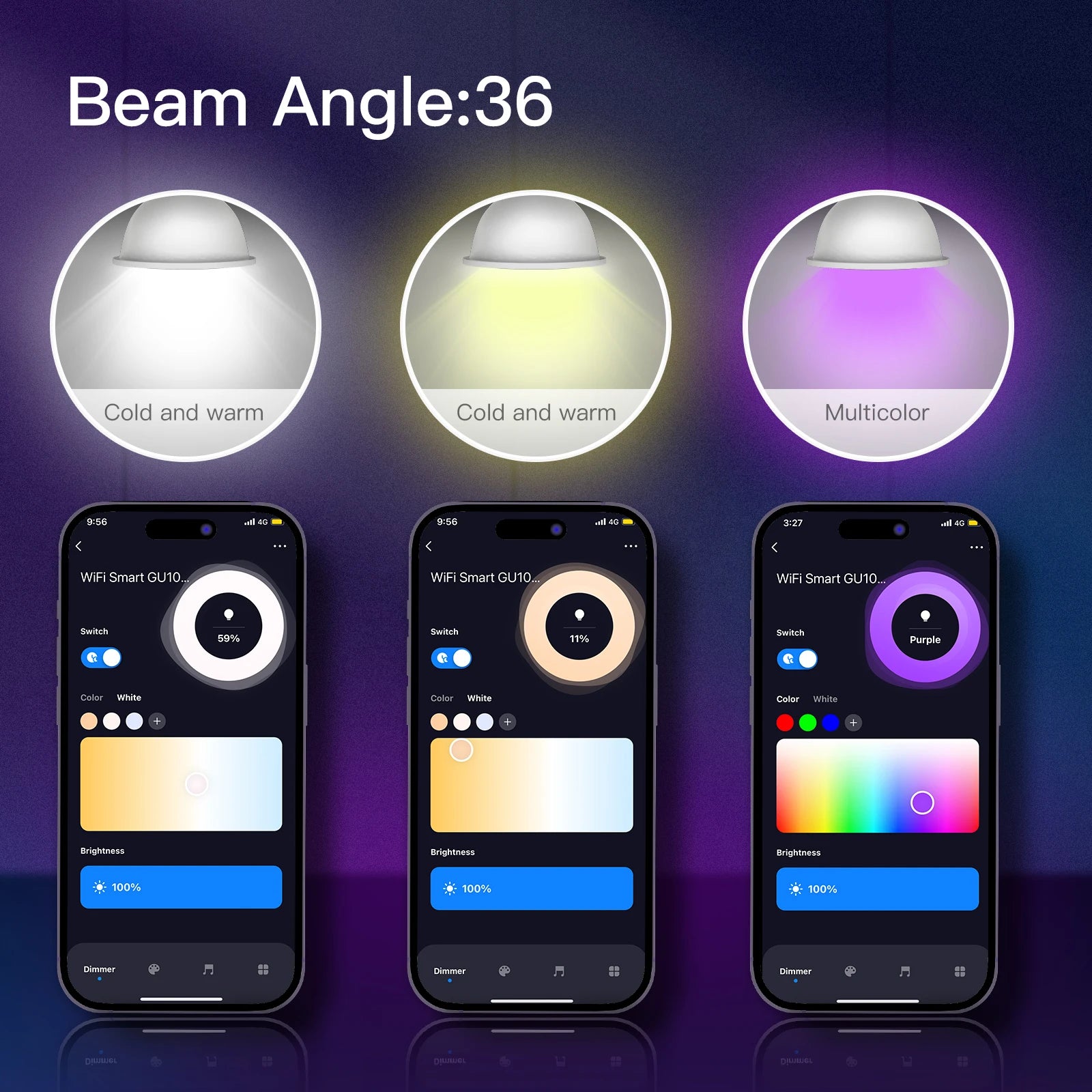 MOES Smart WiFi/Zigbee LED Bulb, GU10/E27/E14, RGB+CW, Dimmable