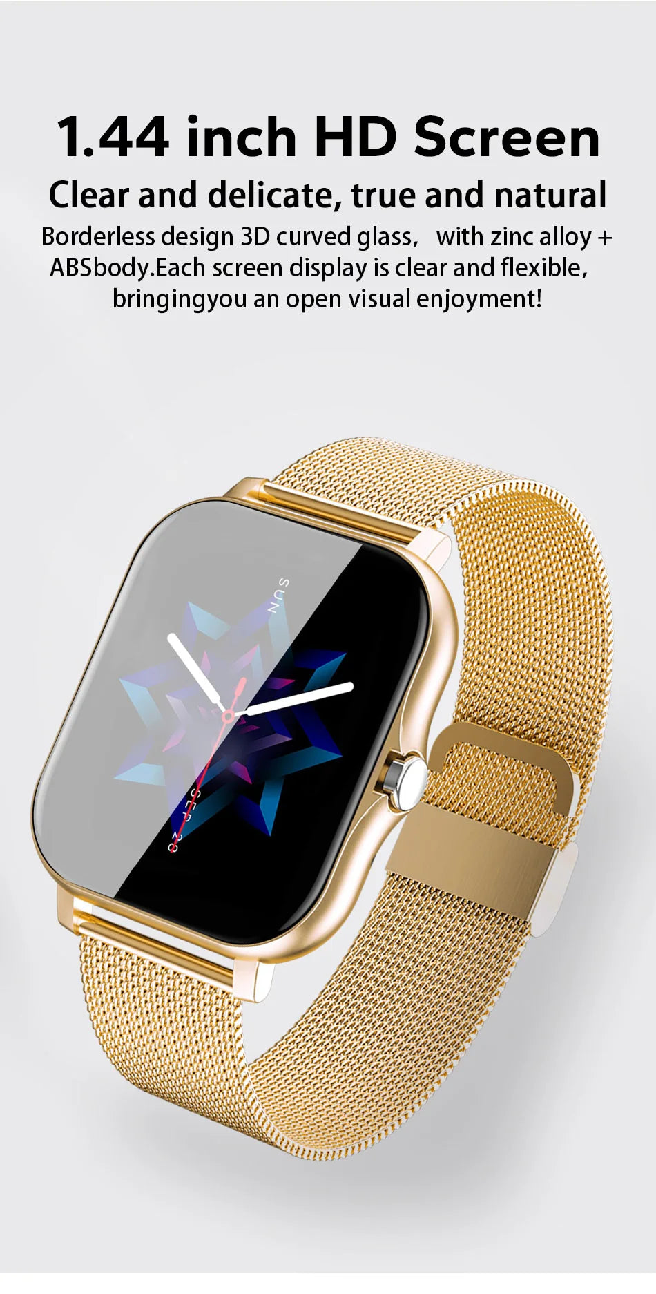 2024 Smartwatch with Bluetooth Call, Health Monitor, 1.44" Color Screen