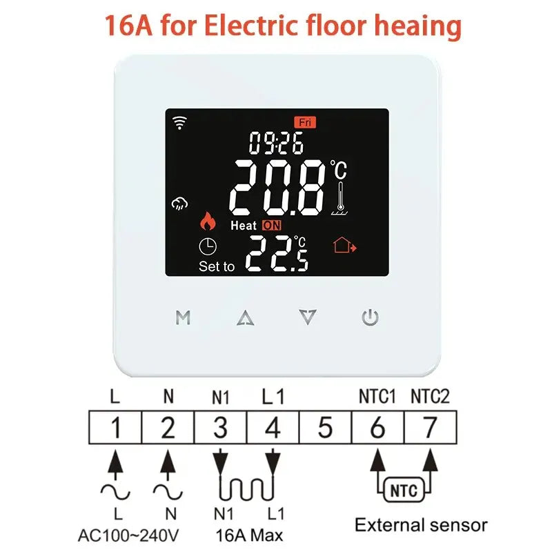 Tuya WiFi Smart Thermostat for Water/Electric Floor Heating & Gas Boiler