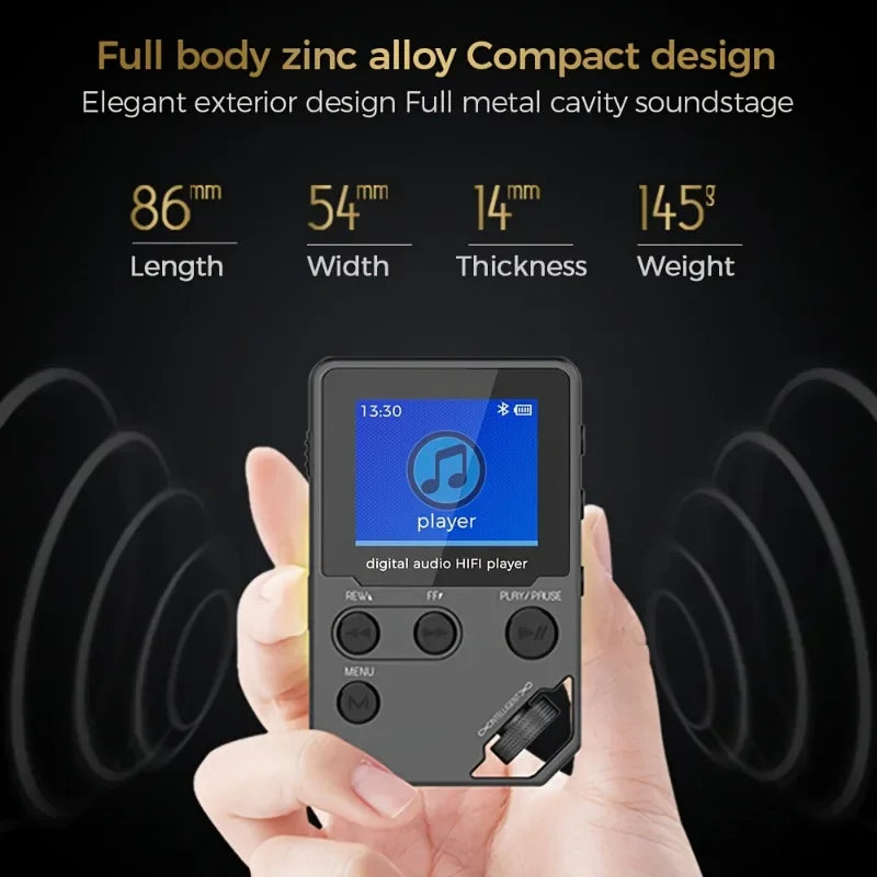 C5 8GB Bluetooth MP3 Player, Lossless Audio, FM Radio & Voice Recorder