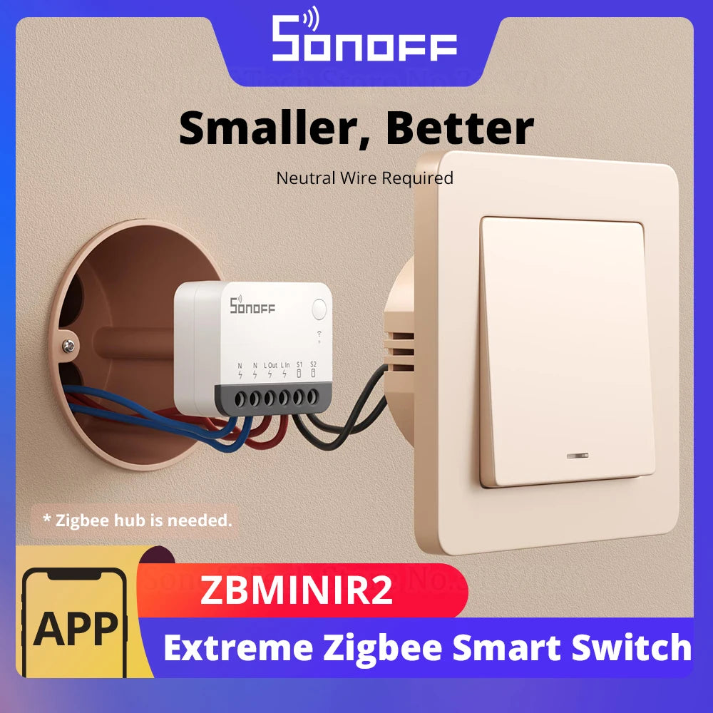 SONOFF ZBMINIR2 Zigbee Smart Switch, Remote Control via eWeLink