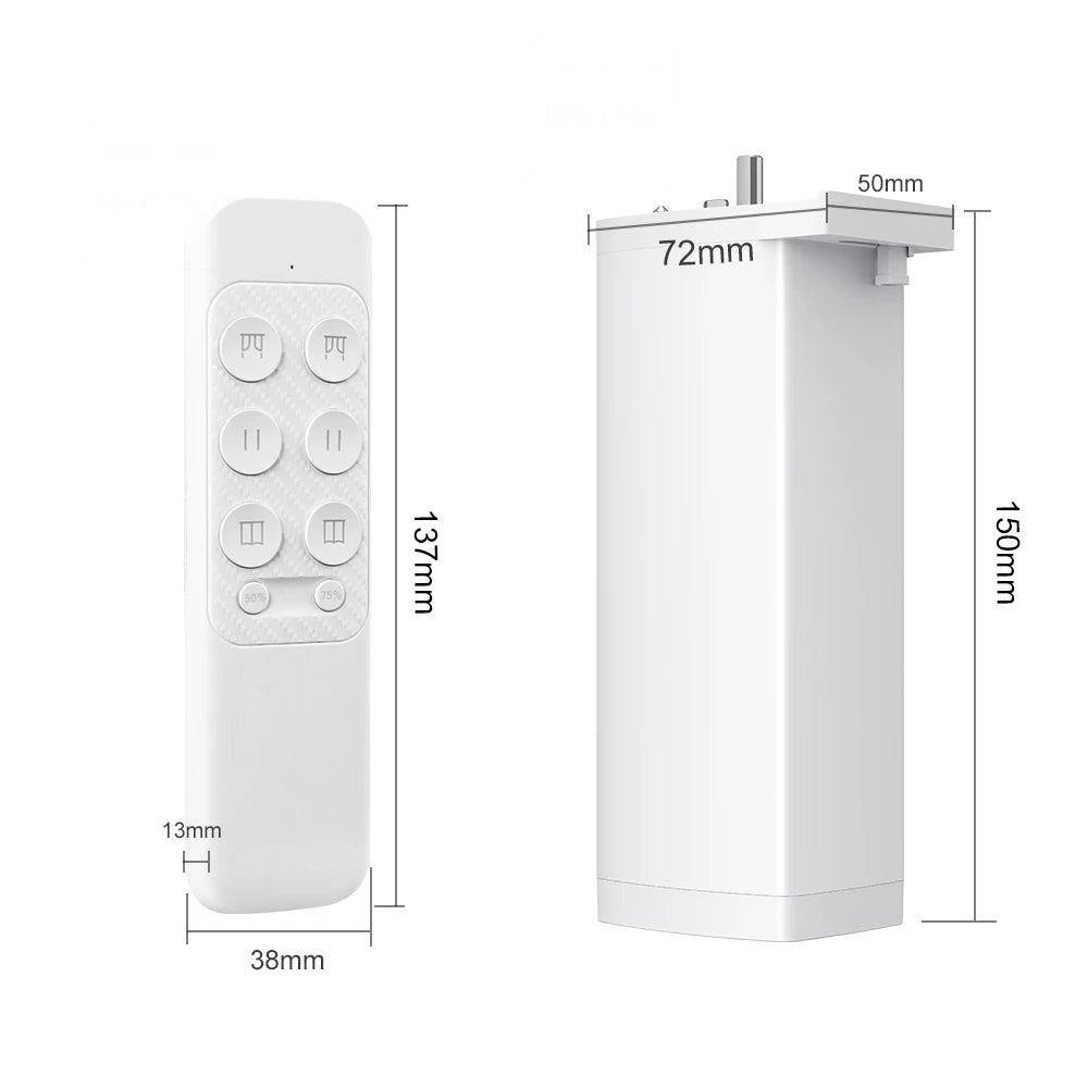 Tuya Smart Zigbee/WiFi Curtain Motor, 155mm Silent Electric Shutter