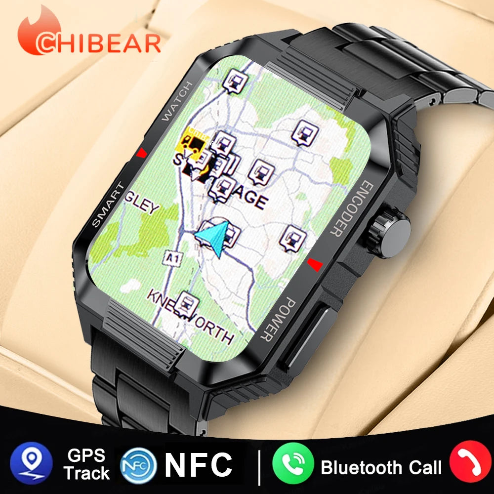 NFC GPS Smartwatch for Men, 1.99" HD, Bluetooth Call, Fitness Tracker