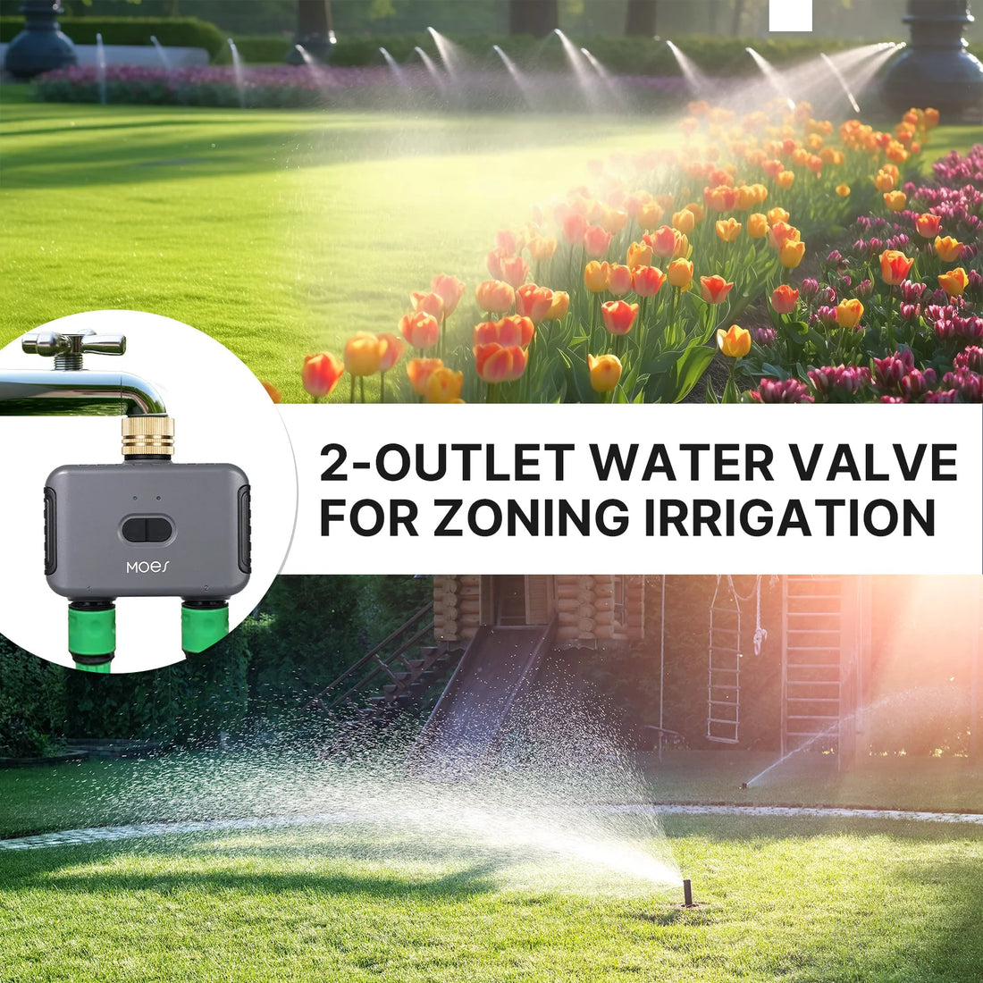 MOES Bluetooth Smart Garden Water Timer, 2-Way, Programmable
