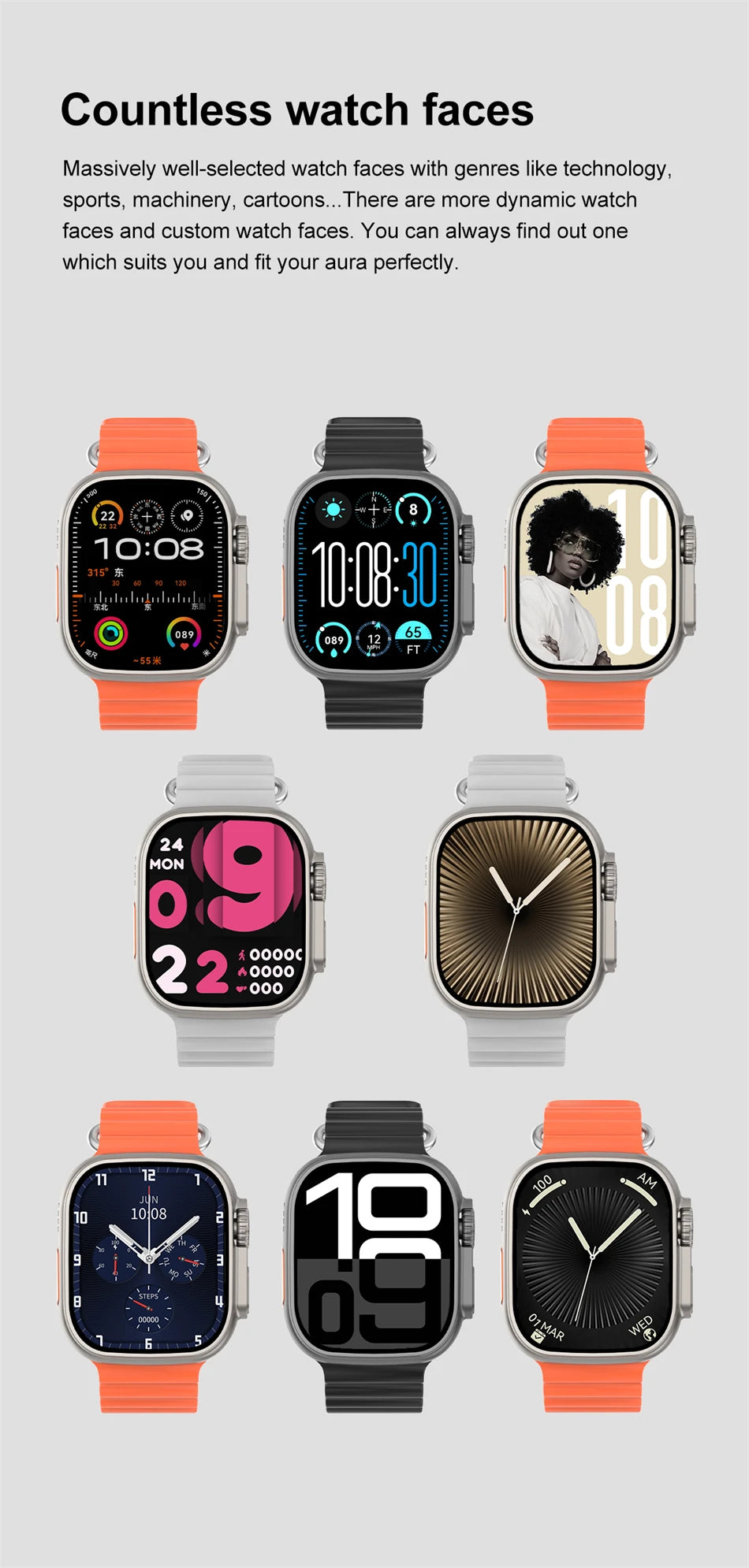 DT Ultra 3 Smartwatch, AMOLED, 4GB Music Player, Bluetooth, AI