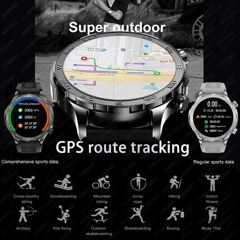 2025 Bluetooth Call Smartwatch for Men, AMOLED HD, NFC, GPS, IP68