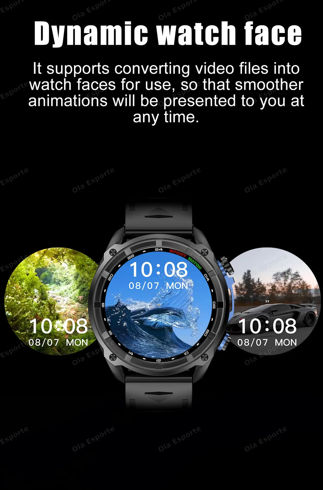 GPS Smartwatch for Men, 1.43" AMOLED, 3ATM Waterproof, 4GB Offline Map