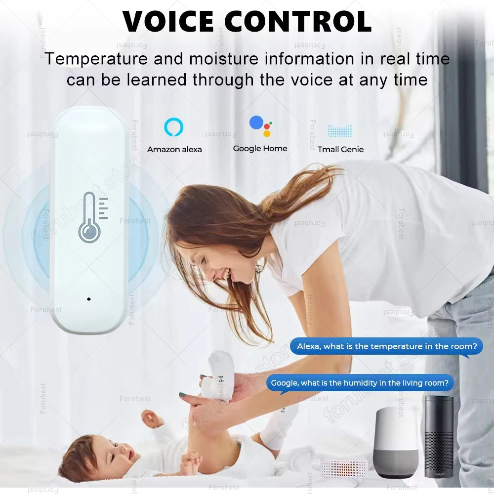 Zigbee Smart Temperature & Humidity Sensor, App Remote Monitor