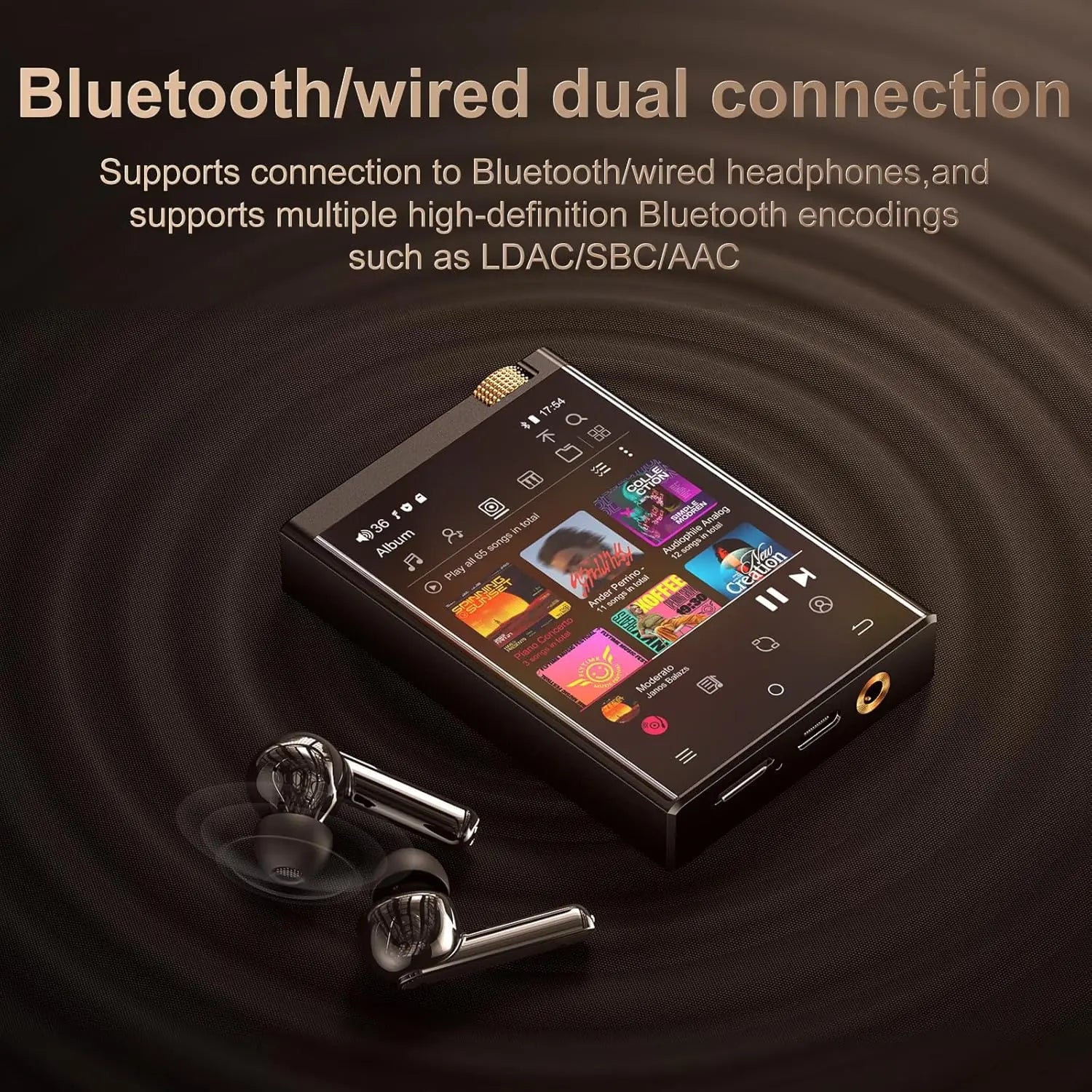 Oilsky Hi-Fi MP3 Player, Bluetooth/WiFi, Lossless DSD, 64GB Expandable