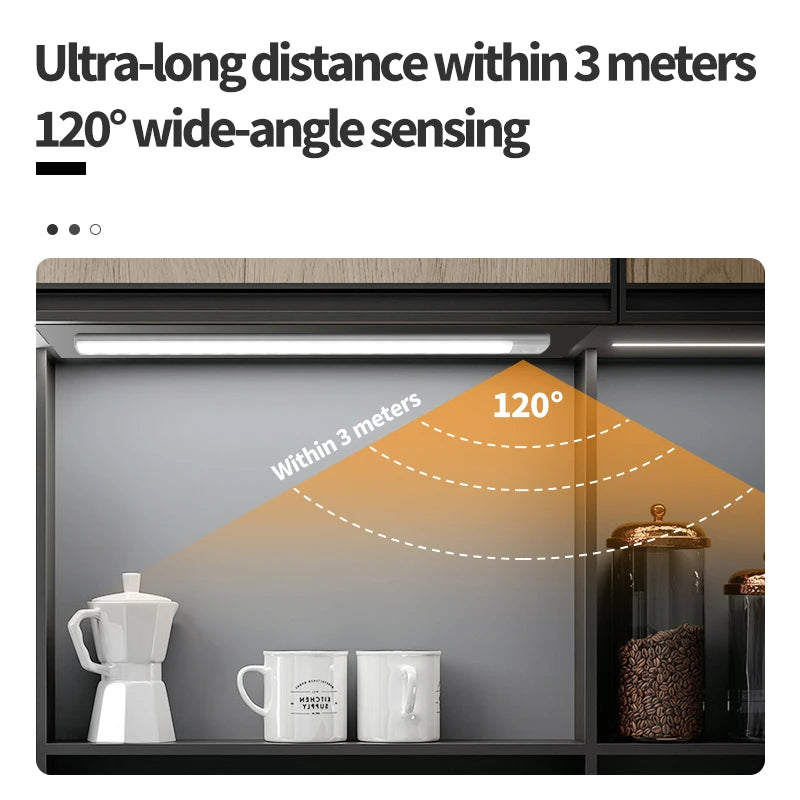 Motion Sensor LED Night Light, USB Rechargeable, Wireless Cabinet Lamp