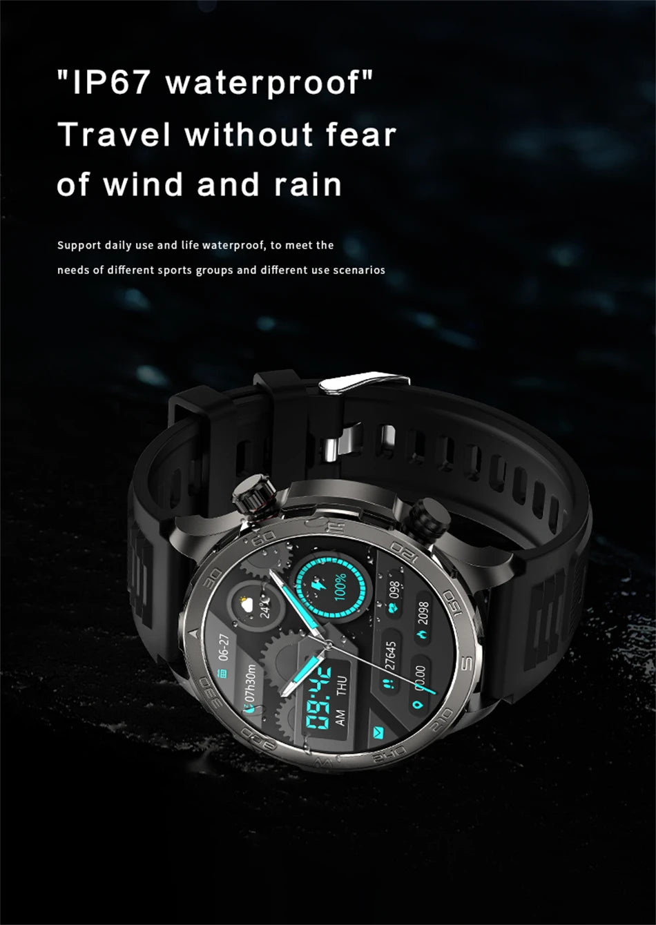 2025 Bluetooth Call Smartwatch for Men, AMOLED HD, NFC, GPS, IP68