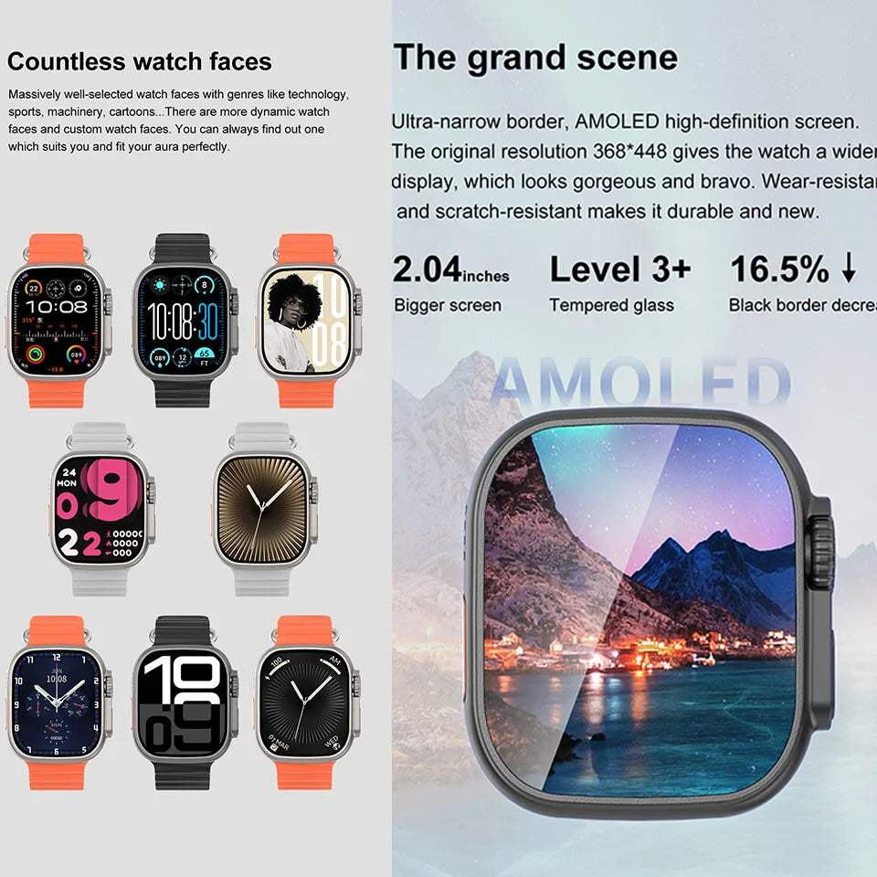 DT Ultra 3 Smartwatch, AMOLED, 4GB Music Player, Bluetooth, AI