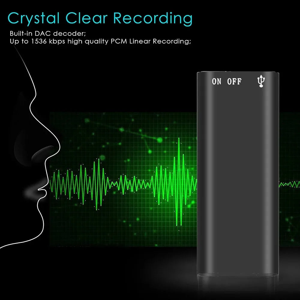 3-in-1 Digital Voice Recorder, MP3 Player, 192Kbps Audio Recorder