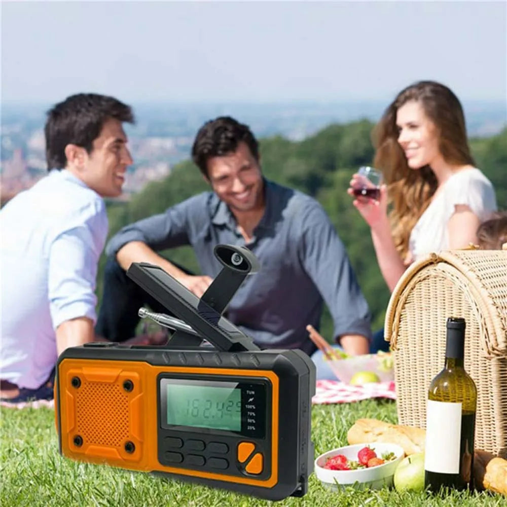 LOTOTG Portable Solar Emergency Radio, Hand Crank, AM/FM, Power Bank