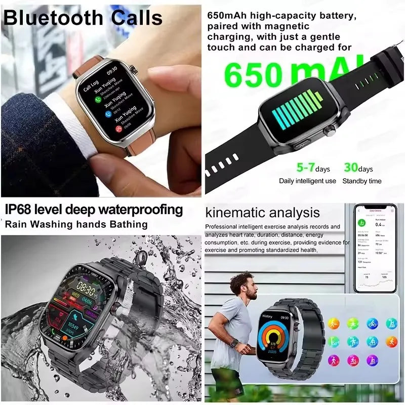 2025 Micro Health Smartwatch for Men, Body & Organ Monitor, Bluetooth Call
