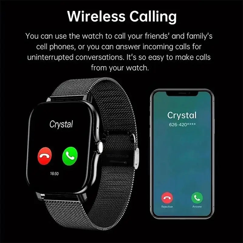 2024 Smartwatch with Bluetooth Call, Health Monitor, 1.44" Color Screen